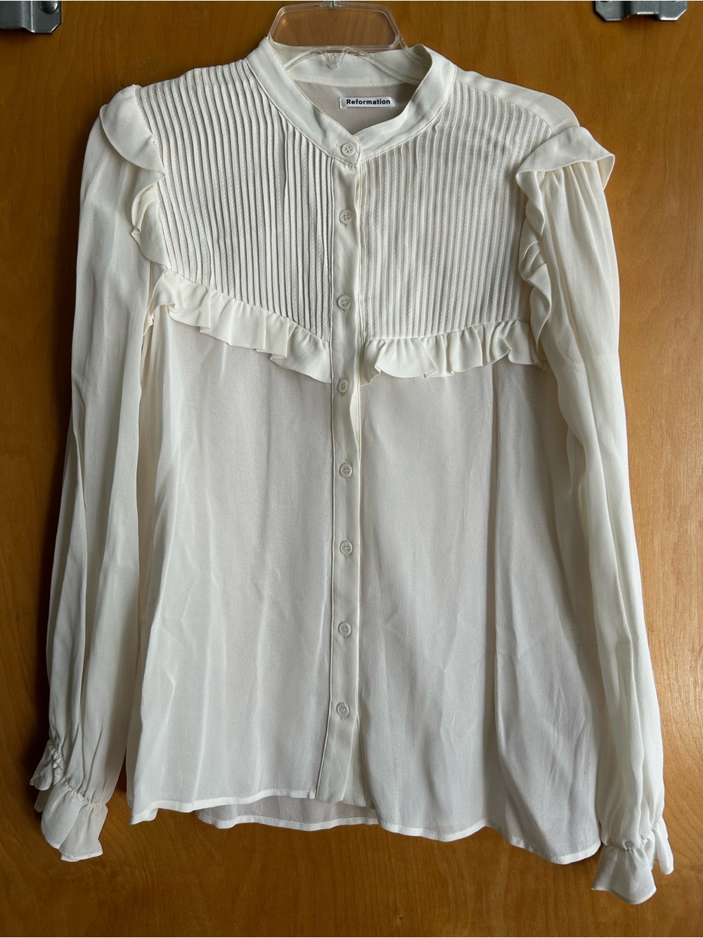 Reformation Charly Blouse, Size L - Picture 2 of 7